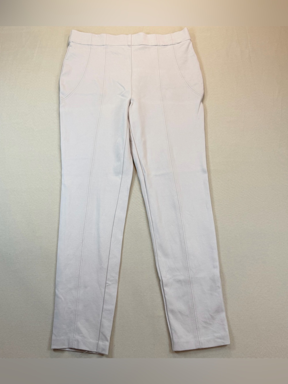 Jones New York Cream Flare-Look Wide Leg Jeans